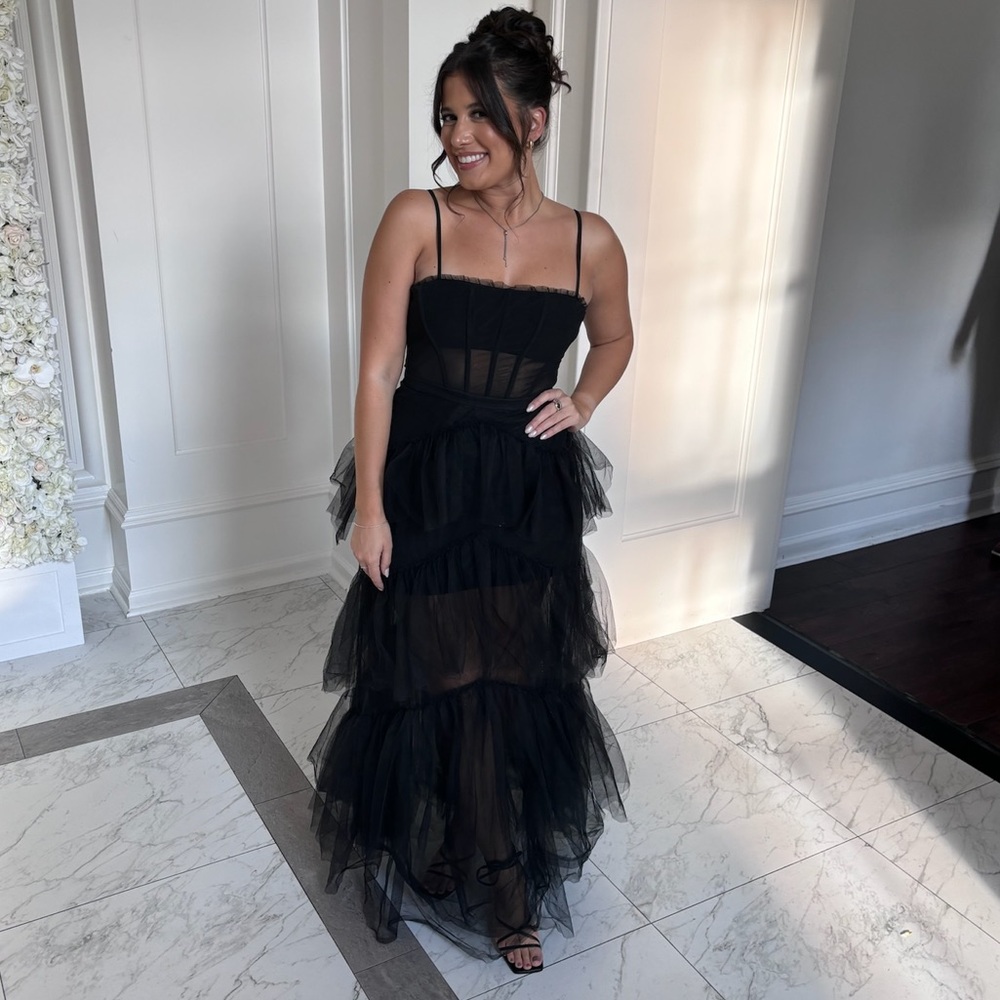 BCBG Black Tulle Dress